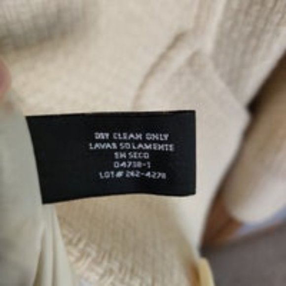 MixIt Vintage Wool Coat Fully Lined Off White 5 Button Sz M - Picture 8 of 10